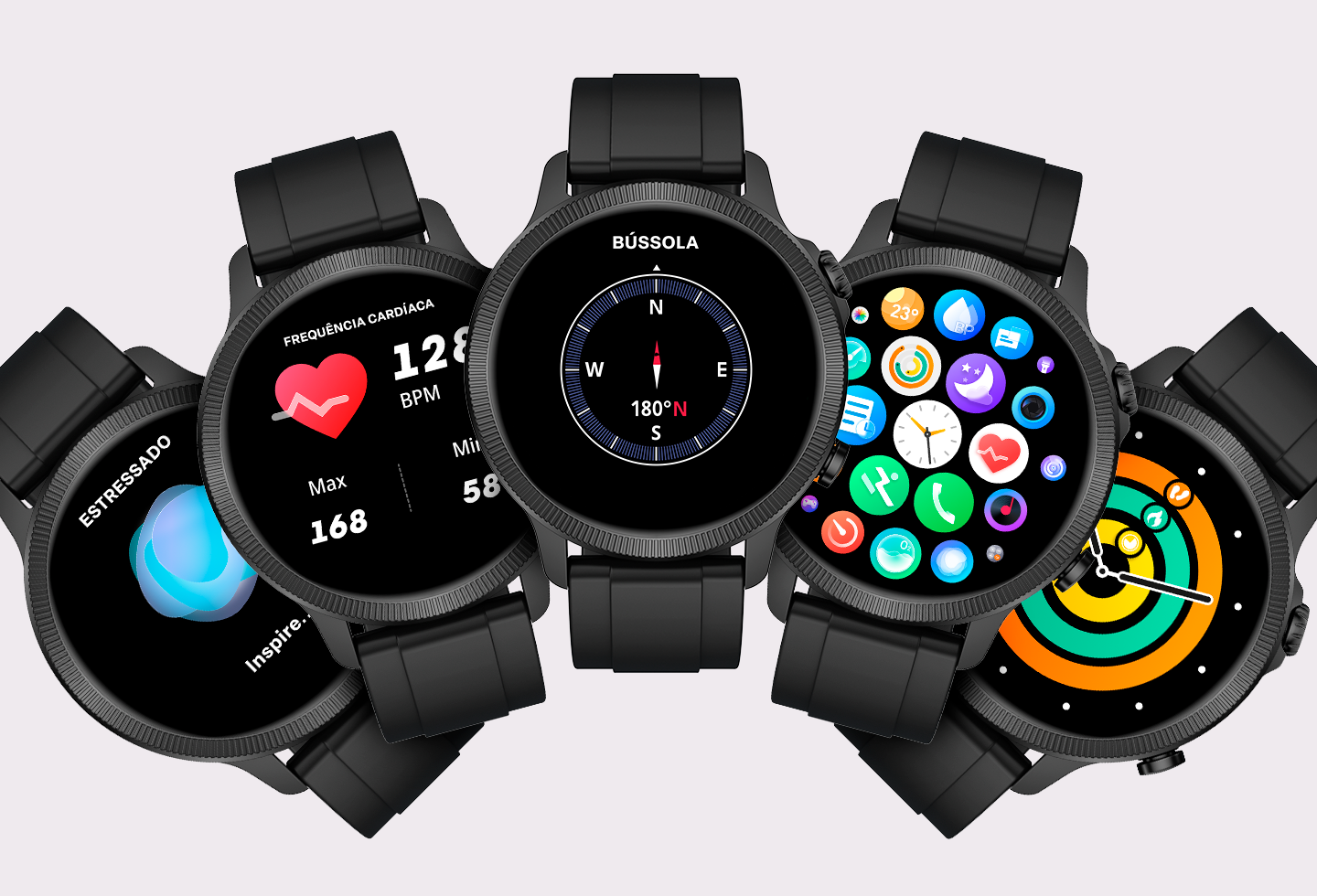 Mosaico com diversos Smartwatches